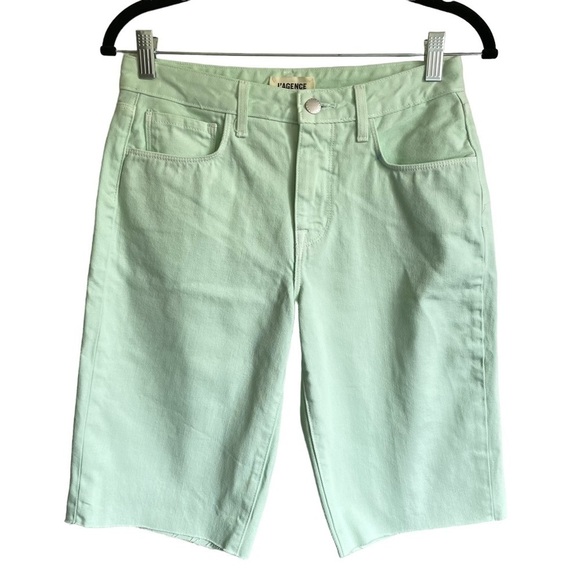 L’AGENCE Taylor High Rise Denim Short in Mint 100% cotton NWT Size 25 - Picture 1 of 7